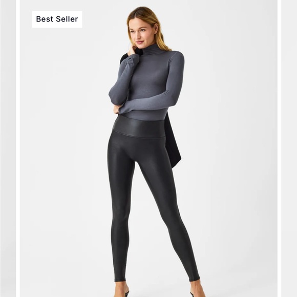🆕 NWT SPANX Faux Leather Leggings - Picture 2 of 11